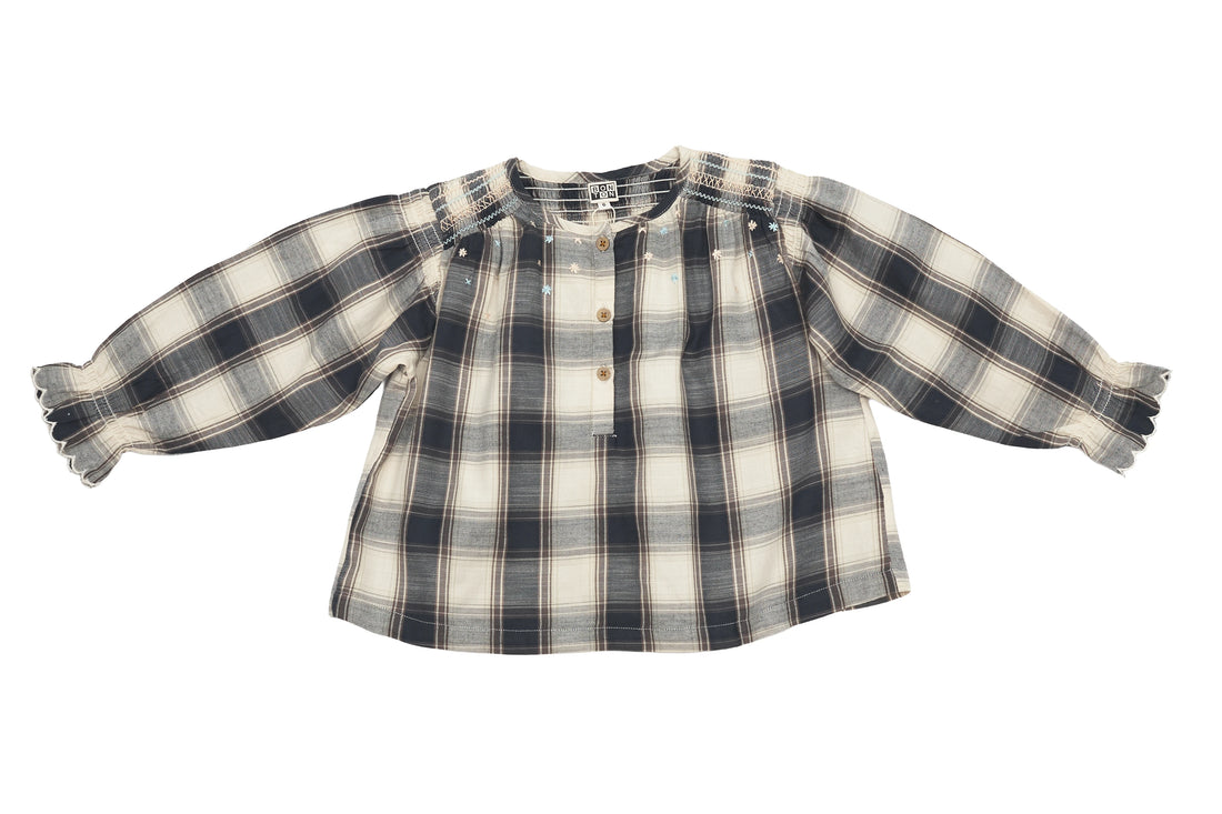 Bonton Twilight Plaid Dream Blouse, NEW with tag
