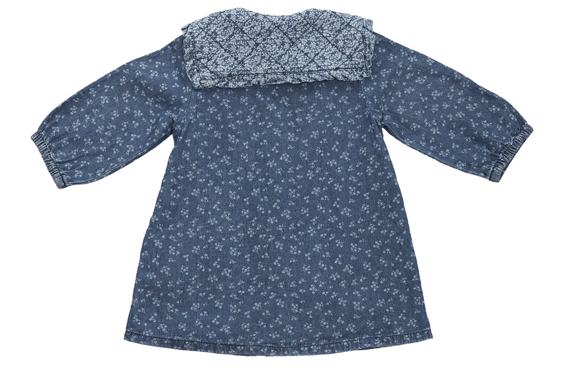 Zara Floral Denim Ruffle Dress