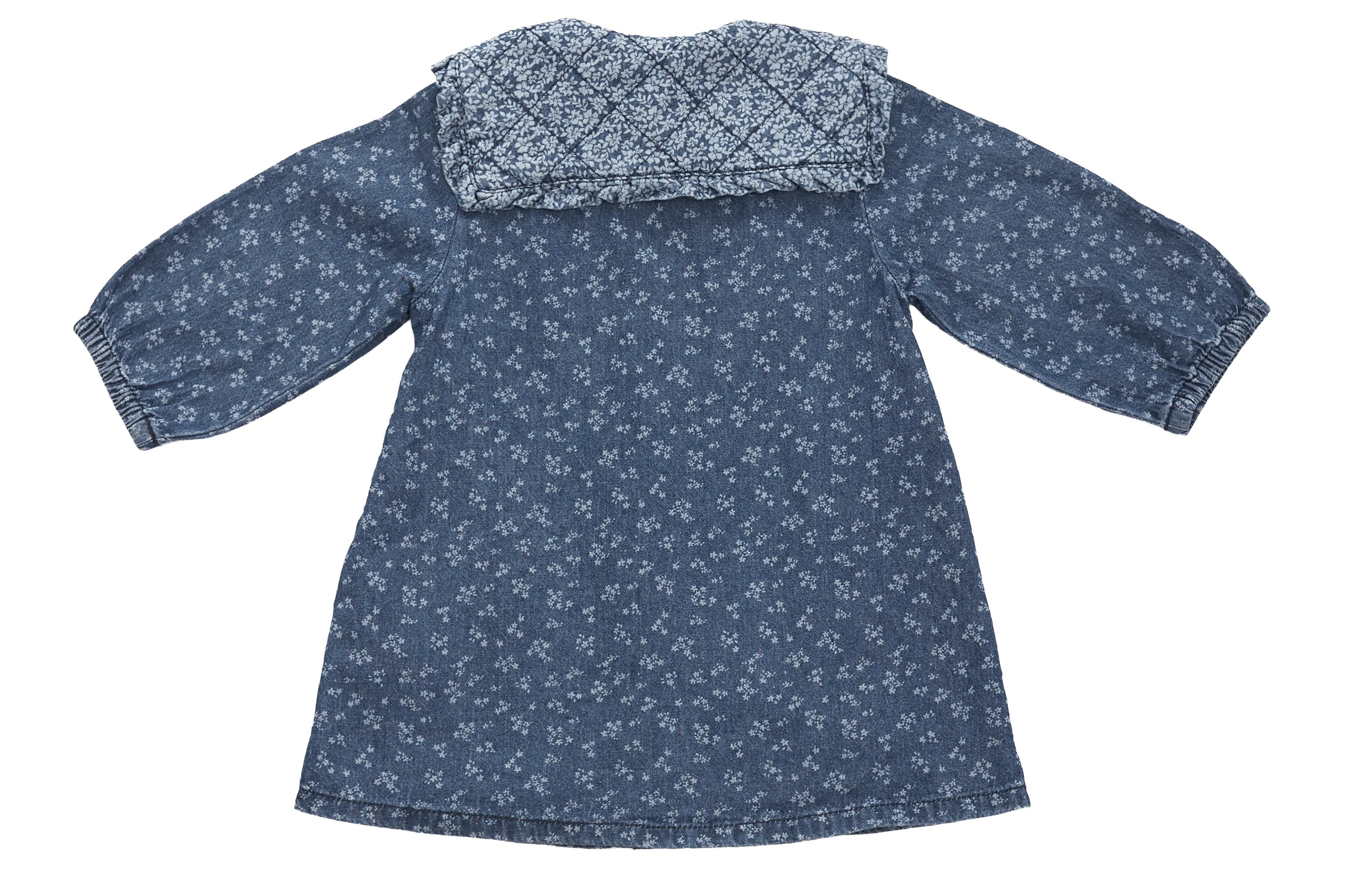 Zara Floral Denim Ruffle Dress