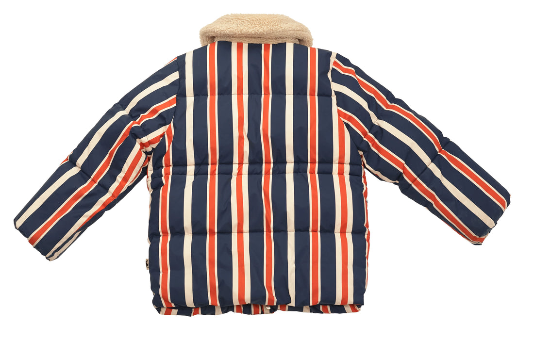 Mini Rodini Cozy Panda Stripes Puffer Jacket