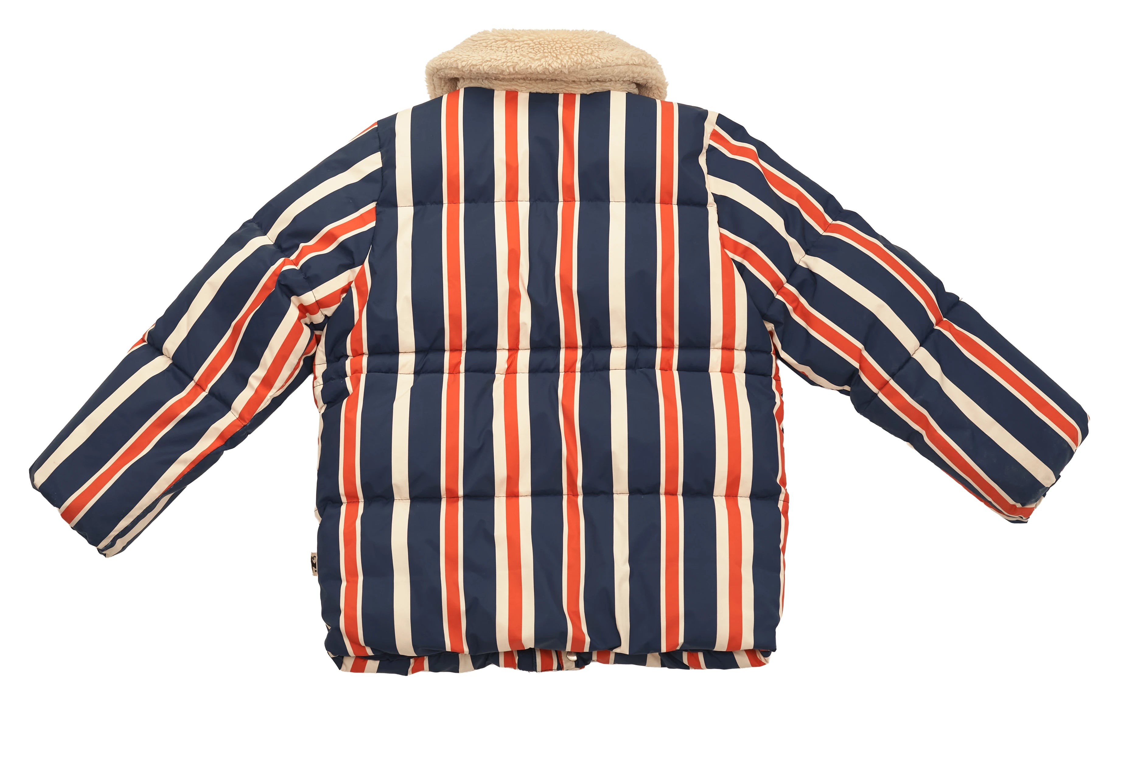 Mini Rodini Cozy Panda Stripes Puffer Jacket