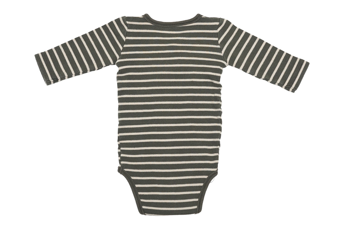 Liewood Organic Olive Stripe Cozy Bodysuit