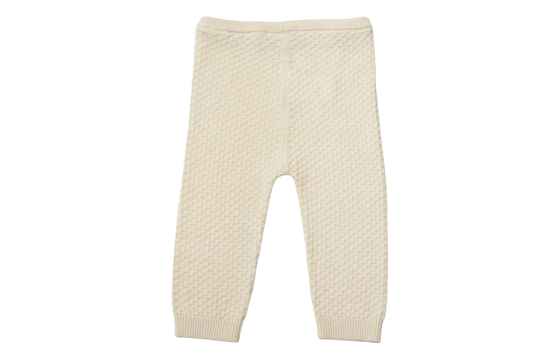 Bonpoint Snuggly Warm Vanilla Knit Leggings with Cashmere