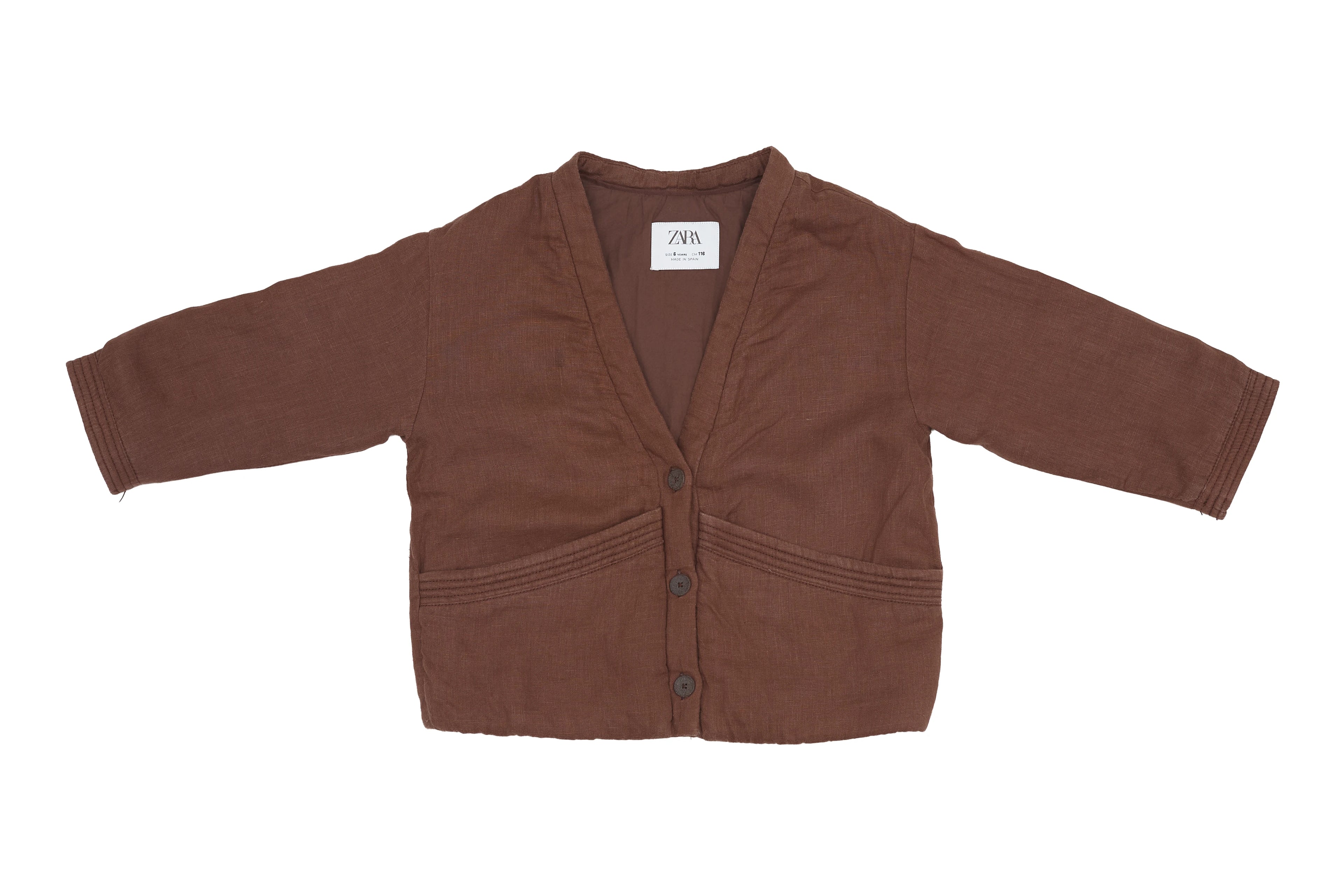 Zara Cozy Chestnut Linen Jacket