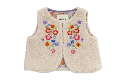 Mini Boden Cozy Blossom Sherpa Vest