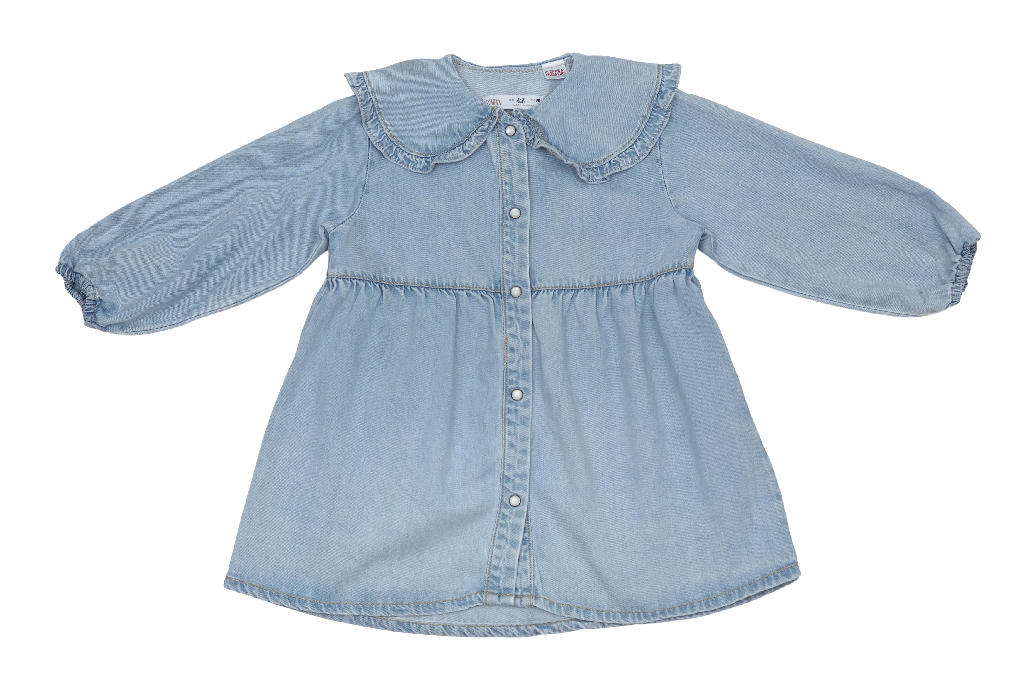 Zara Dreamy Denim Ruffle Dress
