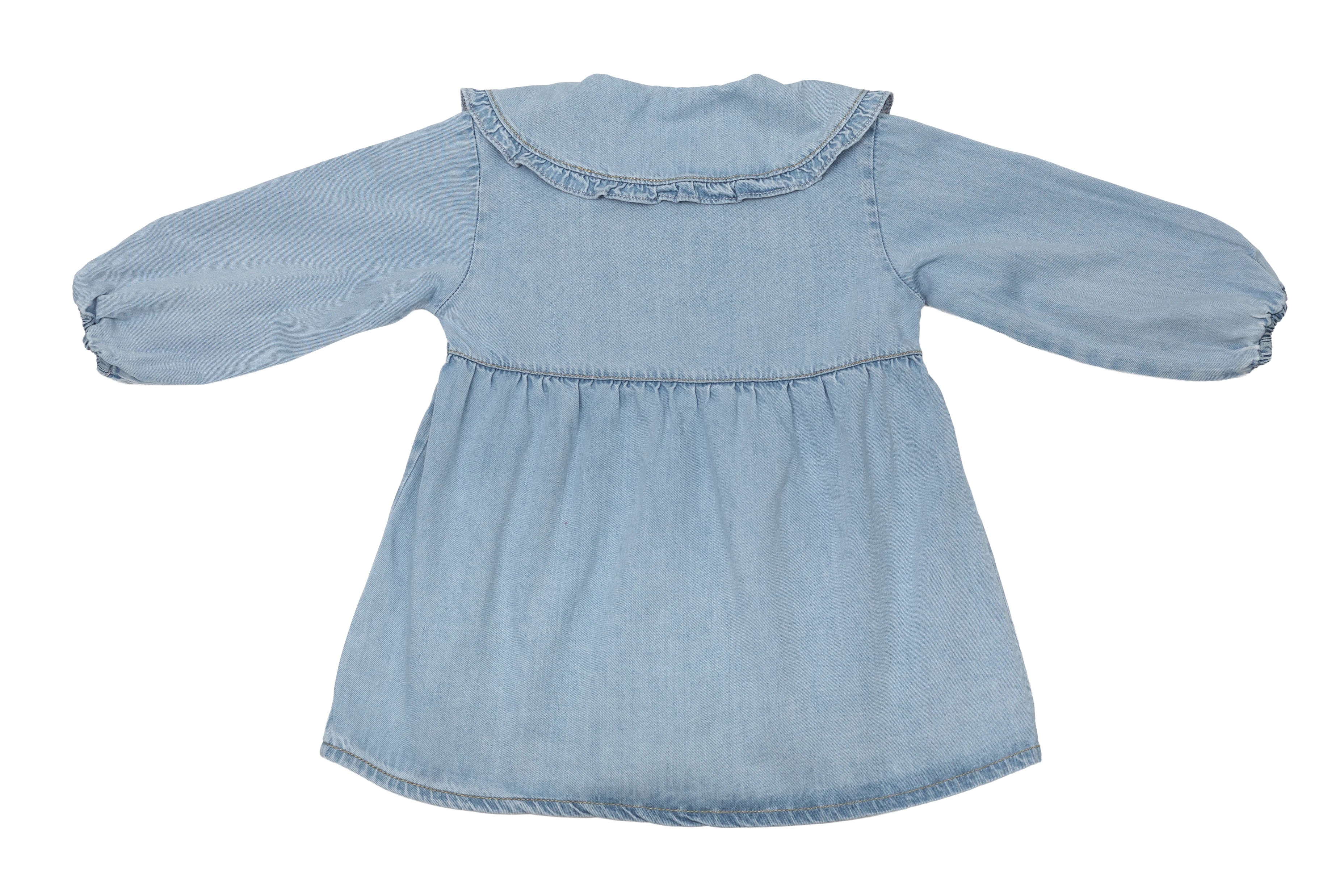 Zara Dreamy Denim Ruffle Dress