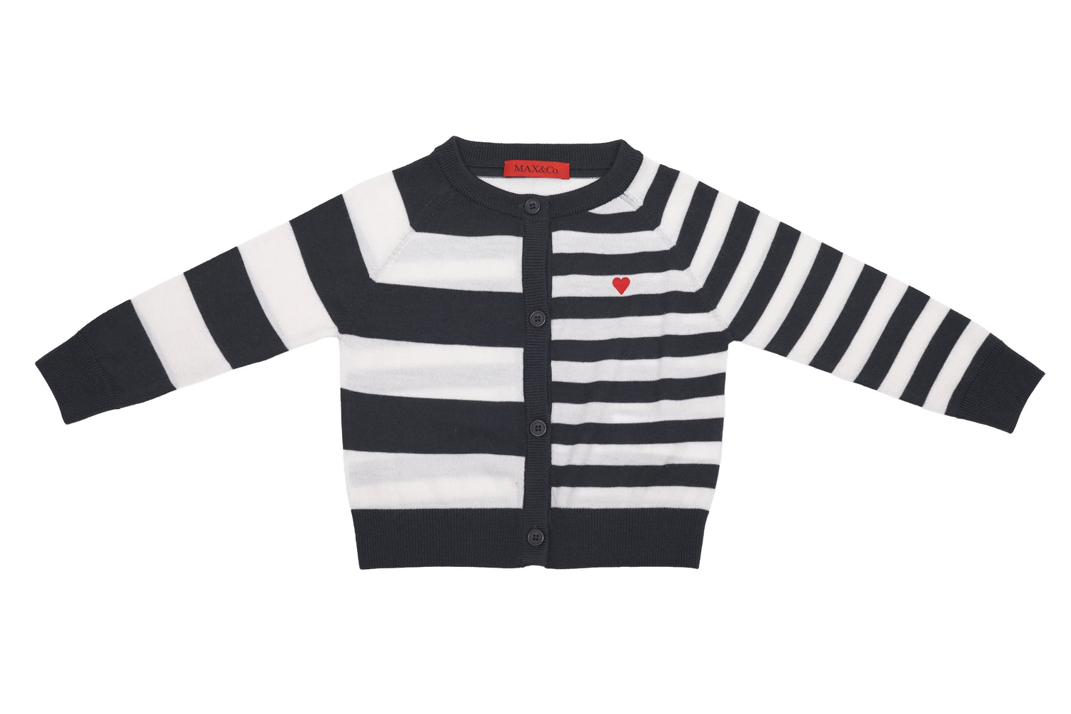 MAX &amp; Co. Nautical Heartbeat Wool Cardigan