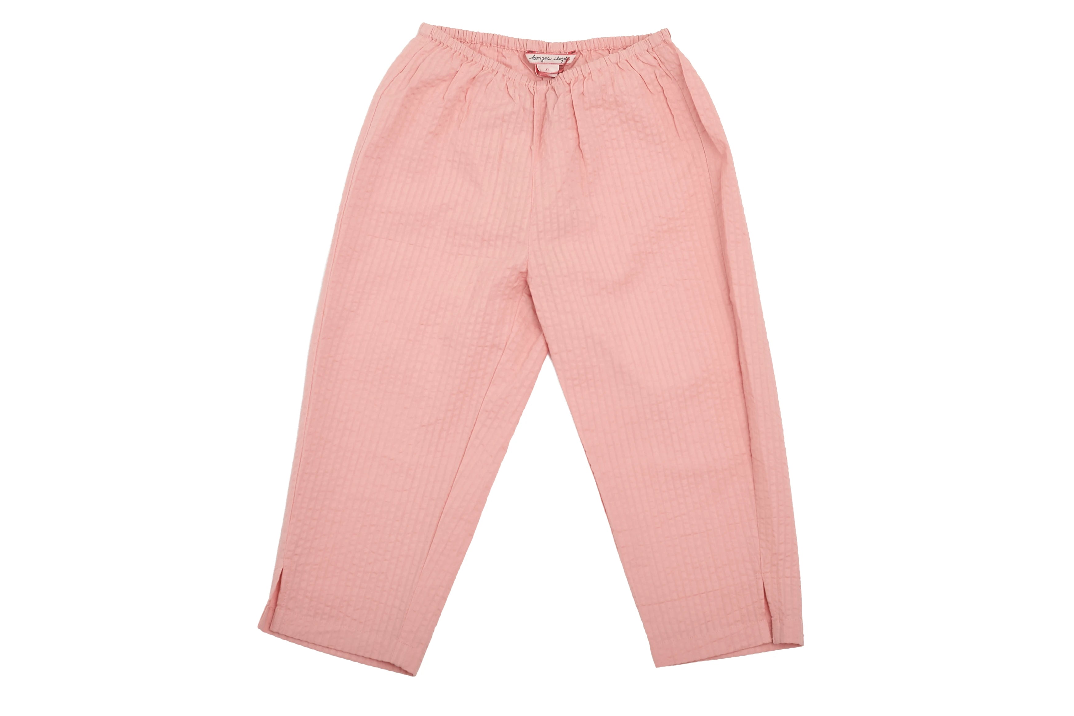 Konges Sløjd Le Petit Jardin Rose Seersucker Pants, NEW with tag