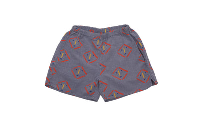 Bobo Choses Slate Purple Happy Face Shorts