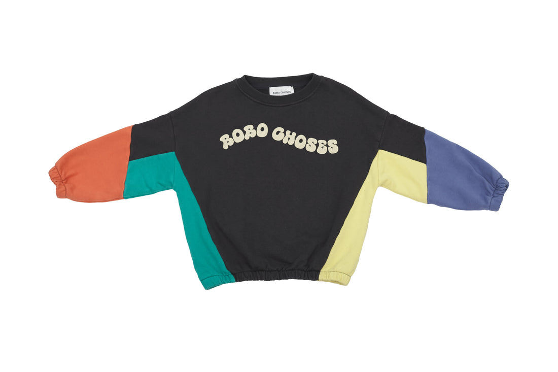 Bobo Choses Rainbow Patchwork Crew Sweatshirt