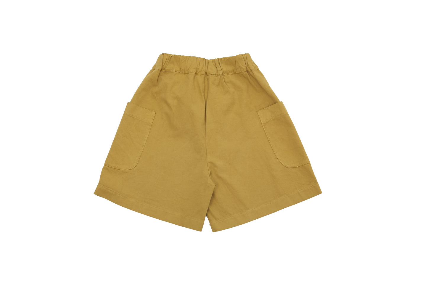 Mipounet Mustard Wide-Leg Patch Pocket Shorts