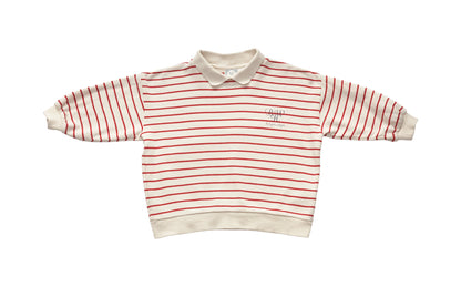 Konges Sløjd Red Stripe Polo Sweatshirt