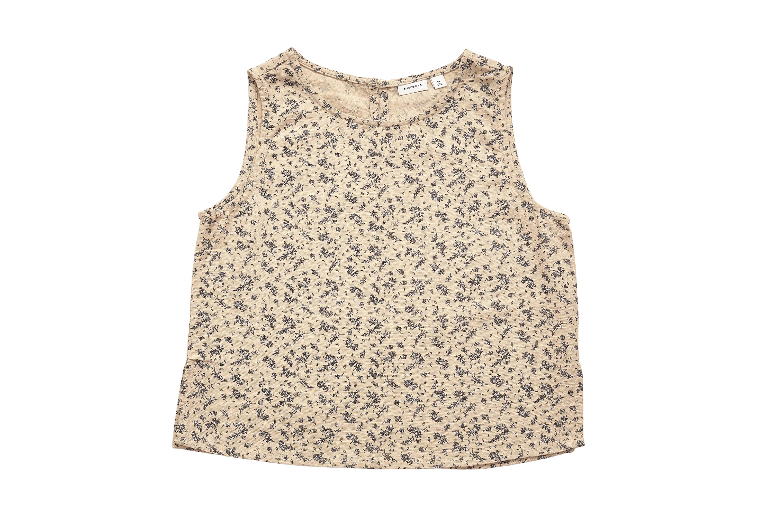 Name It Scattered Sprig Sleeveless Linen Top