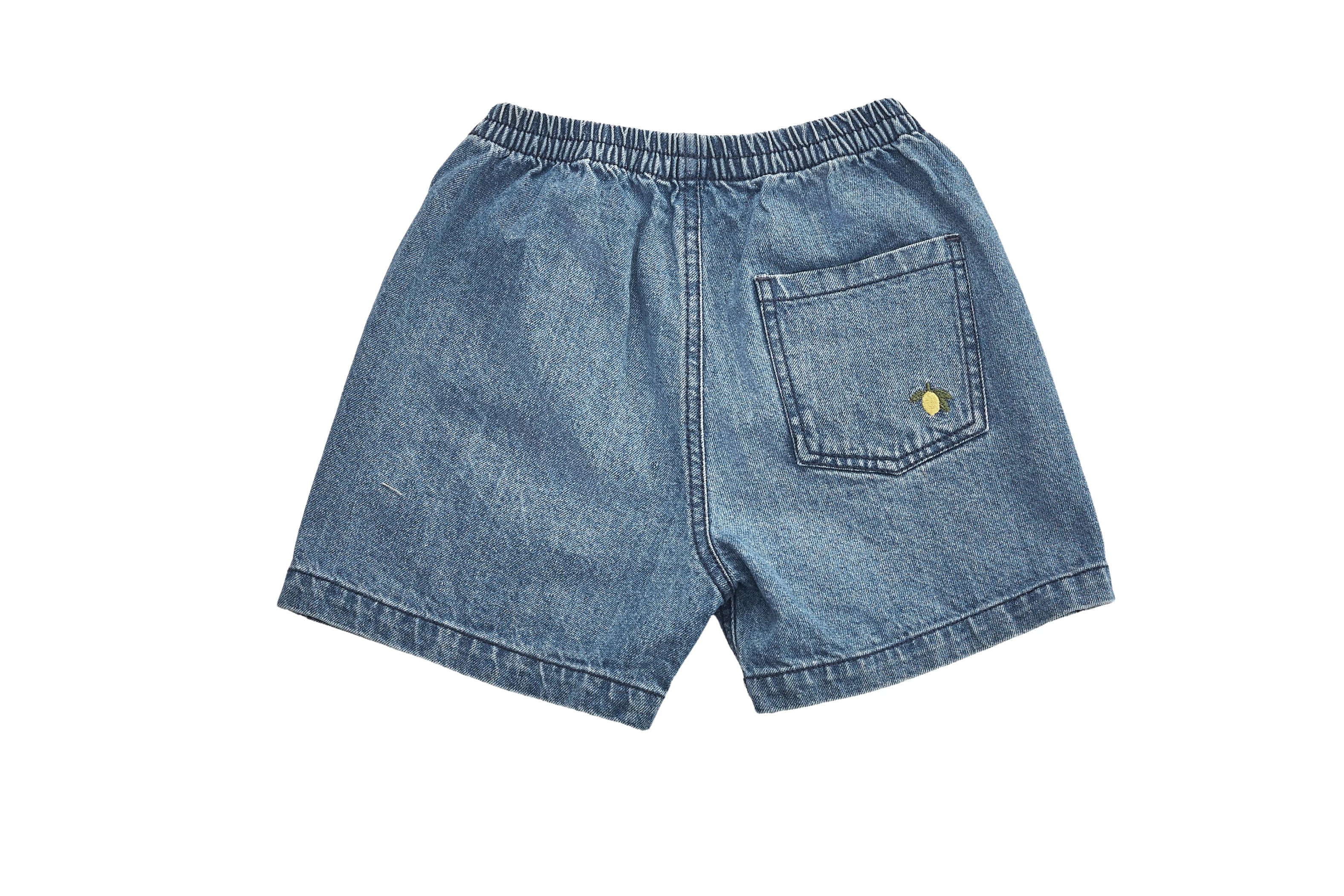Konges Sløjd Summer Denim Shorts with Lemon Pocket