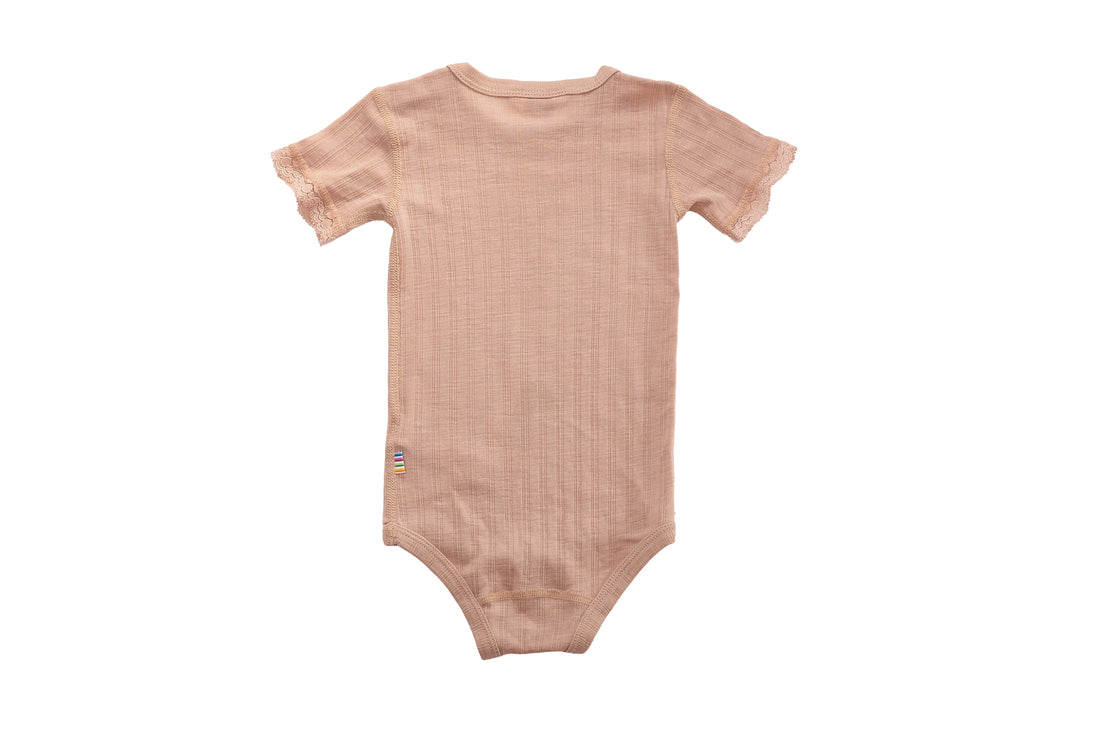 Joha Dusty Blush Merino and Silk Pointelle Bodysuit