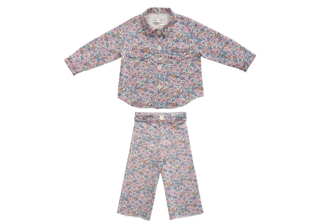 Zara Bloom Button Overshirt &amp; Trousers Set