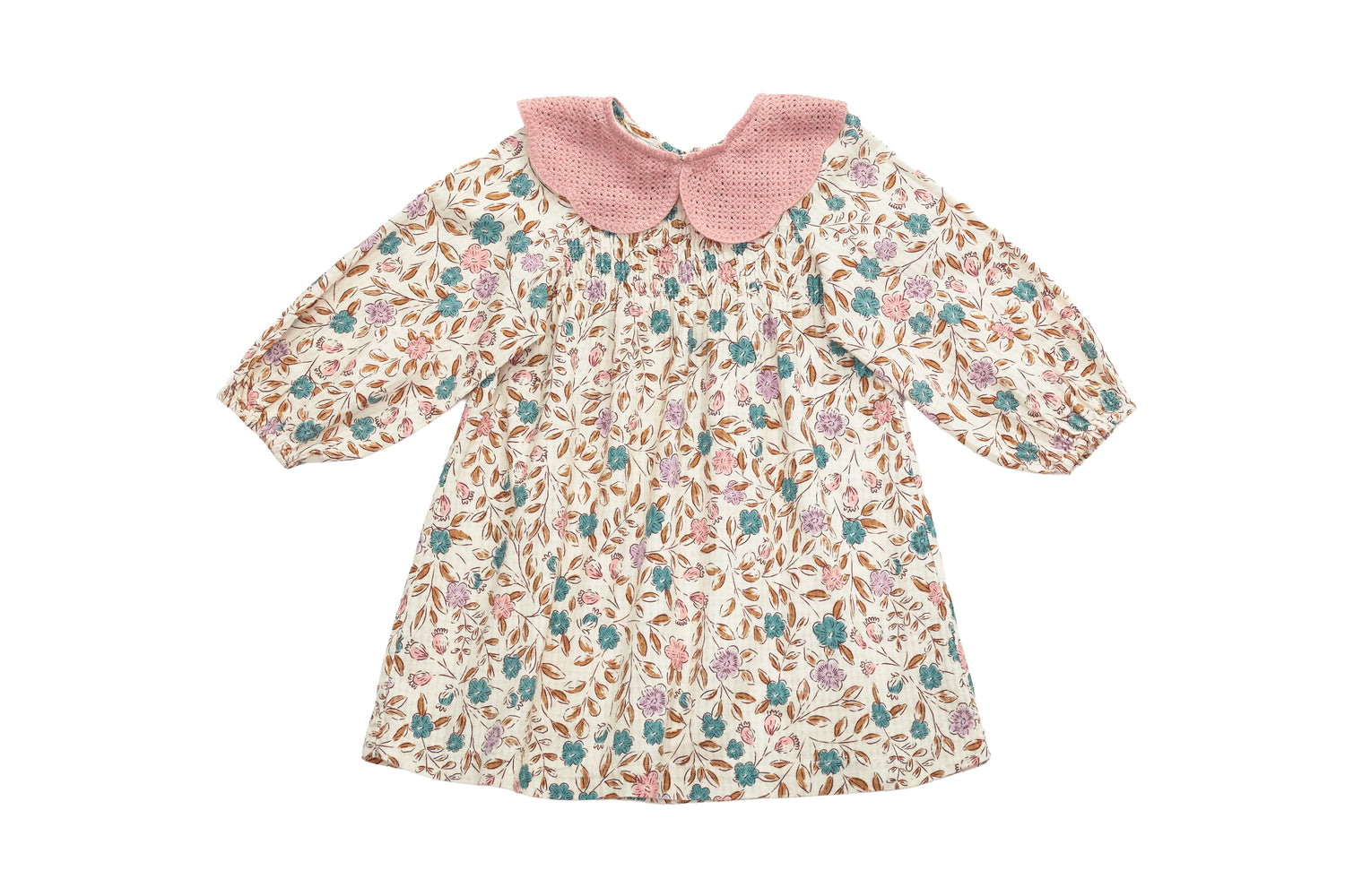 Zara Garden Dress with Pink Collar
