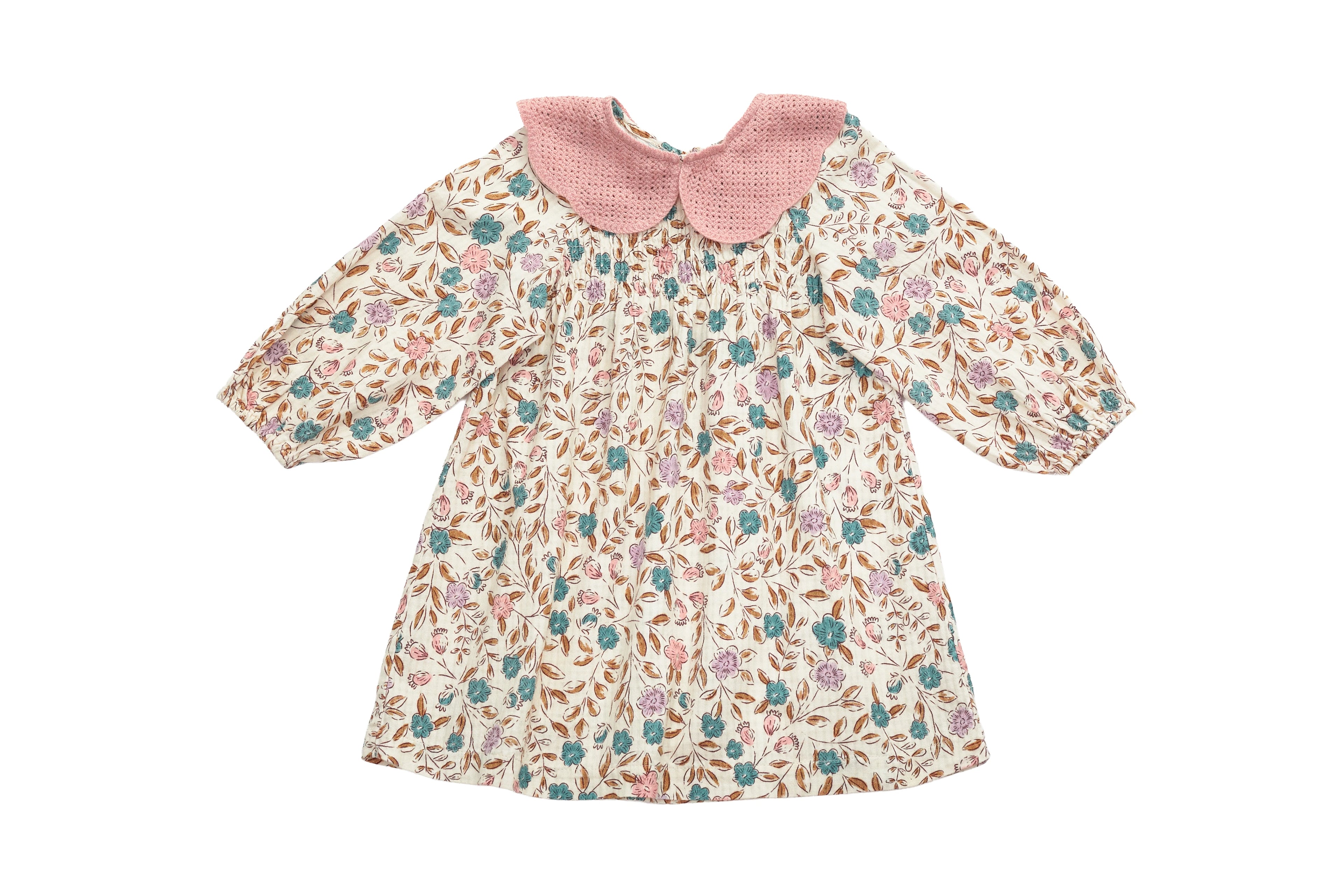 Zara Garden Dress with Pink Collar